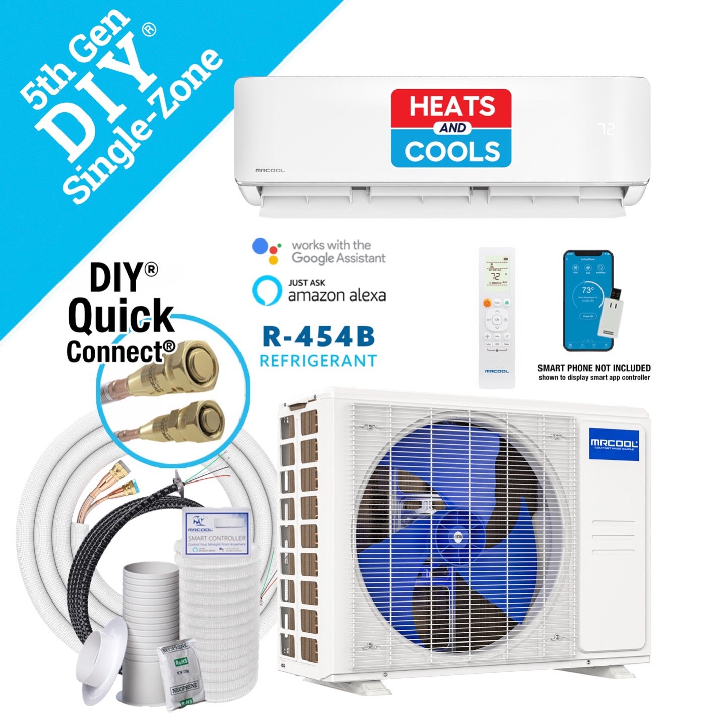 MRCOOL DIY 5th Gen 9,000 BTU Single-Zone Mini Split Heat Pump – 115V